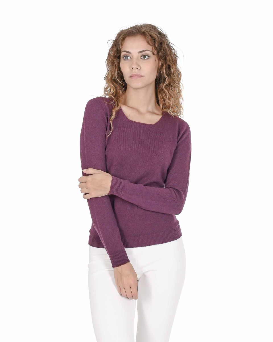 Kaschmirpullover mit Karree-Ausschnitt
