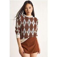 Argyle-Strickpullover mit Rautenmuster