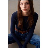 Eleganter Rippstrick-Pullover mit Bootsausschnitt