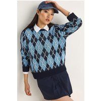 Klassischer Argyle-Strickpullover mit Rautenmuster