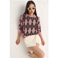 Klassischer Strickpullover mit Argyle-Muster