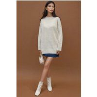 Grober Strickpullover mit Rundhalsausschnitt