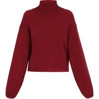 Kurz geschnittener Rollkragenstrickpullover