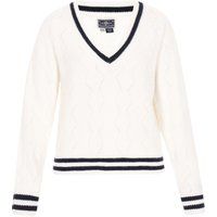 Preppy Strickpullover mit V-Ausschnitt