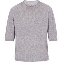 Kurzarm-Stricktop in Melange-Optik