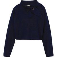 Cropped-Strickpullover mit Bindedetail