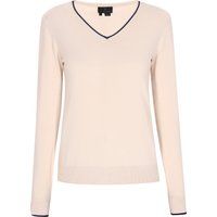 V-Ausschnitt Pullover mit Kontrastkante