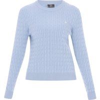 Klassischer Zopfstrick-Pullover mit Rundhalsausschnitt