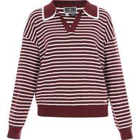 Gestreifter Strickpullover mit Polokragen