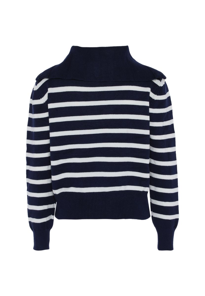 Gestreifter Maritimer Troyer-Pullover