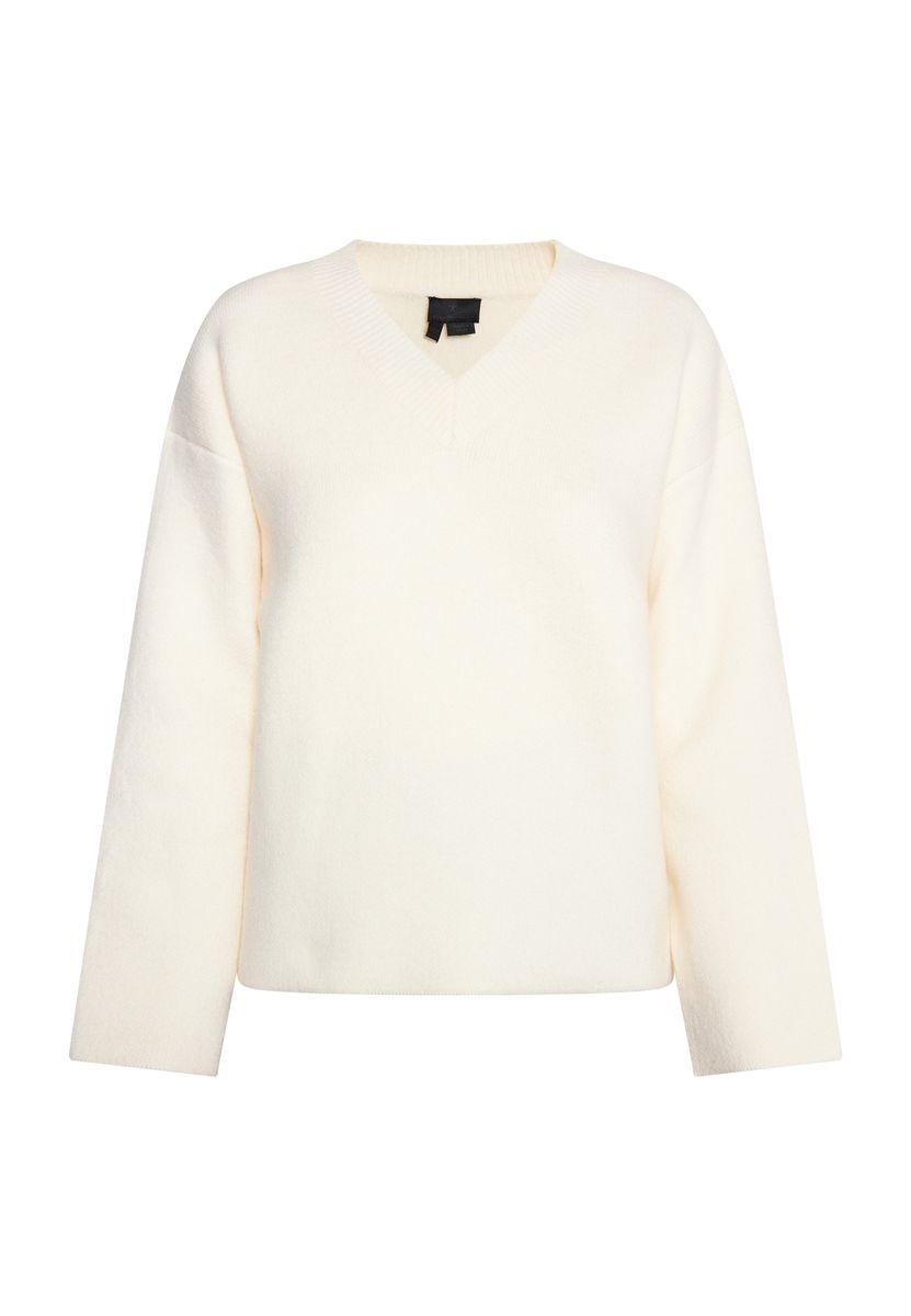 Schwerer Oversize-V-Ausschnitt-Pullover