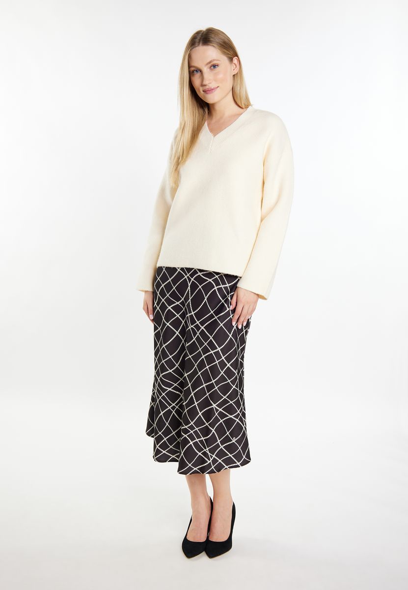 Schwerer Oversize-V-Ausschnitt-Pullover