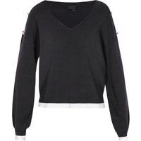 Eleganter V-Ausschnitt-Pullover mit nautischen Knöpfen