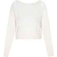 Kurzer Strickpullover mit Lochmuster