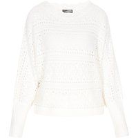Leichter Ajour-Strickpullover mit Fledermausärmeln