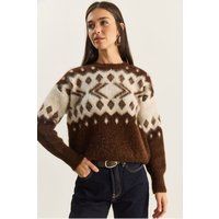 Strickpullover mit Ethno-Muster