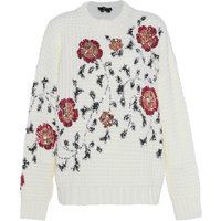 Pullover mit floralen Pailletten-Applikationen