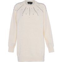 Verzierter Strickpullover mit Strasssteinen