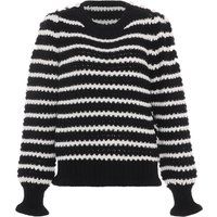 Gestreifter Strickpullover mit Schulterknöpfen