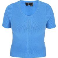 Kurzärmeliger Rippstrick-Pullover