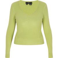 Rippstrick-Pullover mit V-Ausschnitt