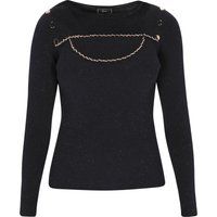 Rippstrick-Pullover mit Cut-out-Detail