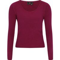 Schmaler gerippter Langarm-Pullover