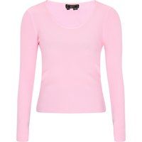 Gerippter Pullover mit Rundhalsausschnitt