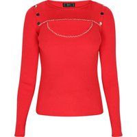 Rippstrick-Pullover mit Cut-out-Detail