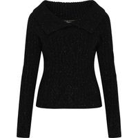 Glitzernder Strickpullover mit Kragen