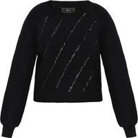 Pullover mit Paillettenstreifen und Bischofsärmeln