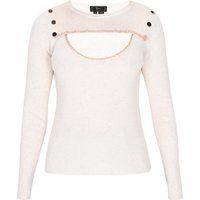 Rippstrick-Pullover mit Cutout-Detail
