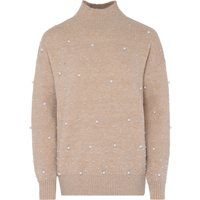 Pullover mit Perlenbesatz und Stehkragen