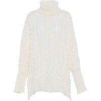 Kuscheliger Oversize-Zopfstrick-Rollkragenpullover