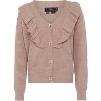Gerippter Cardigan mit Rüschendetails