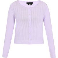 Gerippte Strickjacke mit Perlmuttknöpfen