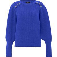 Gerippter Strickpullover mit Schulterknöpfen