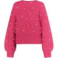 Perlenbesetzter Pullover in Mohair-Optik