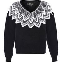 Strickpullover mit Spitzenkragen