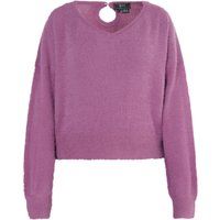 Flauschiger Strickpullover mit Rücken-Cut-out