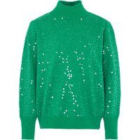 Strickpullover mit Pailletten und Stehkragen