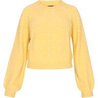 Strickpullover mit Perlenverzierung und Rundhals