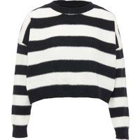 Gestreifter Kurzpullover mit Rundhalsausschnitt