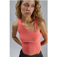 Asymmetrisches Rippstrick-Tanktop