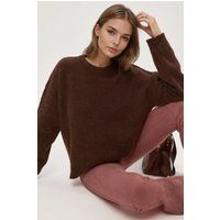 Strukturierter Oversize-Strickpullover mit Rundhalsausschnitt