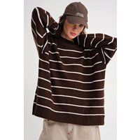 Gestreifter Oversized-Strickpullover