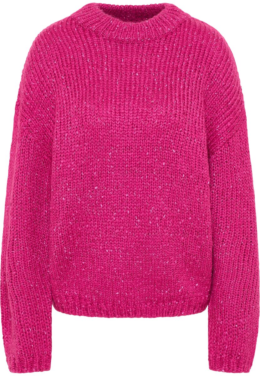 Übergroßer Grobstrickpullover mit Glanzeffekt