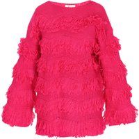 Böhmischer Oversize-Strickpullover mit Fransen
