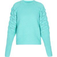Relaxter Ajour-Strickpullover mit Laternenärmeln