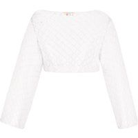 Cropped-Stricktop mit ausgestellten Ärmeln